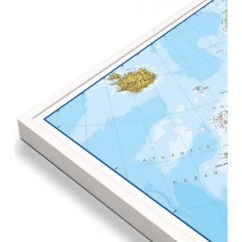 Maps International Evropa - nástěnná politická mapa 140 x 100 cm Varianta: mapa v hliníkovém rámu, Provedení: bílý rám