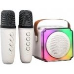 Bluetooth Mini karaoke set 2 mikrofony béžová – Zbozi.Blesk.cz