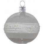 ORNEX Koule skleněná čirá proužky 80 mm – Hledejceny.cz
