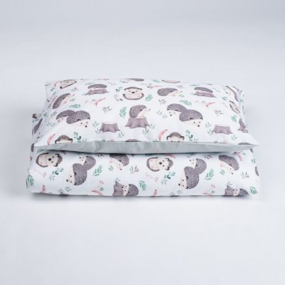 Tulimese Povlečení ježek v lese šedozelená 70 x 90 cm 110X125 cm – Sleviste.cz