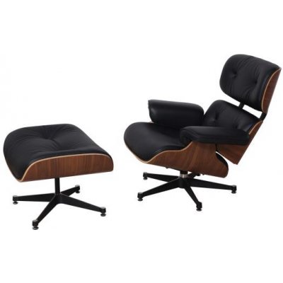 Umakov kožené Charles & Ray Eames replika ořech N2/25 black