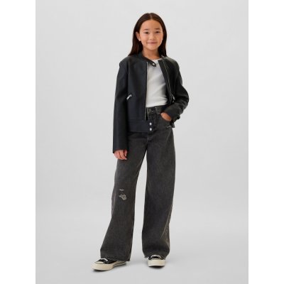 GAP Dětské široké džíny Low Stride Černá – Zboží Dáma