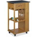 Servírovací stolek kolečka dřevo MDF hnědá černá NoBi MIAMI – Zboží Dáma