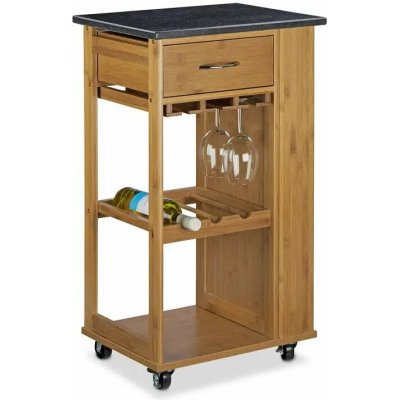 Servírovací stolek kolečka dřevo MDF hnědá černá NoBi MIAMI – Zboží Dáma