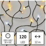Emos D4AN05 LED vánoční řetěz 12 m venkovní i vnitřní teplá studená bílá časovač – Hledejceny.cz