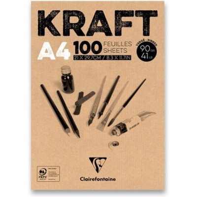 Clairefontaine Blok Brown Kraft A4 100 listů 90 g – Zboží Mobilmania