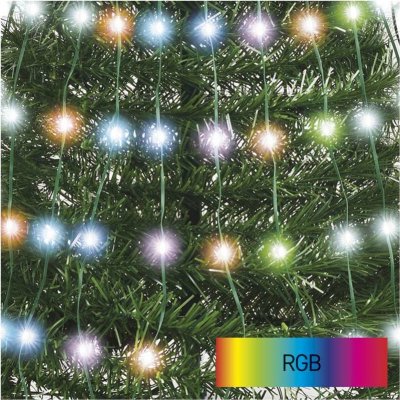 Emos D5AA02 LED vánoční stromek se světelným řetězem a hvězdou 1,5 m vnitřní ovladač časovač RGB – Sleviste.cz