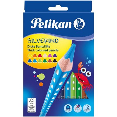 Pelikan Silverino silné trojhranné pastelky 12ks 00700627 – Hledejceny.cz