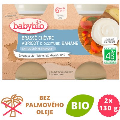 Babybio Brassé z kozího mléka meruňka banán 2 x 130 g – Zbozi.Blesk.cz