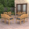 Zahradní židle a křeslo zahrada-XL Židle Batavia 8 ks s poduškami masivní teakové dřevo