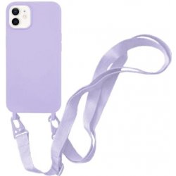 Pouzdro Appleking silikonové s nastavitelným popruhem iPhone 11 Pro - fialové