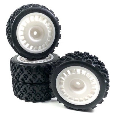 Absima Sportovní pneumatiky Rally Block Design 1:10 včetně disků sada 4ks bílé – Zboží Mobilmania