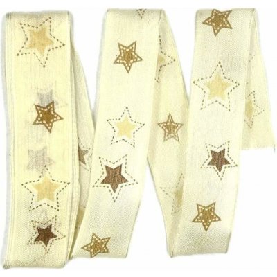 Stuhy vánoční CHOCOLATE STARS krémová 25mm x 2m (8,-Kč/m) – Zboží Dáma