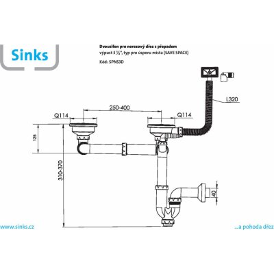 Dvousifon 3 1/2" pro nerez. dřezy s úsporou místa – Sleviste.cz