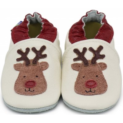 Carozoo Kožené capáčky s koženou podrážkou sob Bílá – Zboží Dáma