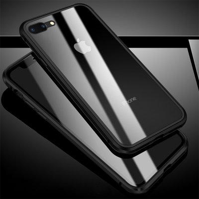 Pouzdro AppleMix Apple iPhone 7 Plus / 8 Plus - 360° ochrana - magnetické uchycení - skleněné / kovové - stříbrné – Zboží Mobilmania