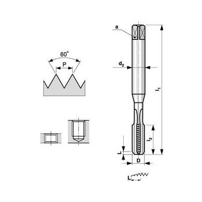 Bučovice Tools Závitník strojní M12x1,25 HSSE ISO1 (4H) přímá drážka ČSN 22 3042 - BU162-122 – Zboží Mobilmania