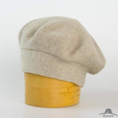 Dámský pletený dvojitý baret nezdobený béžová – Hledejceny.cz