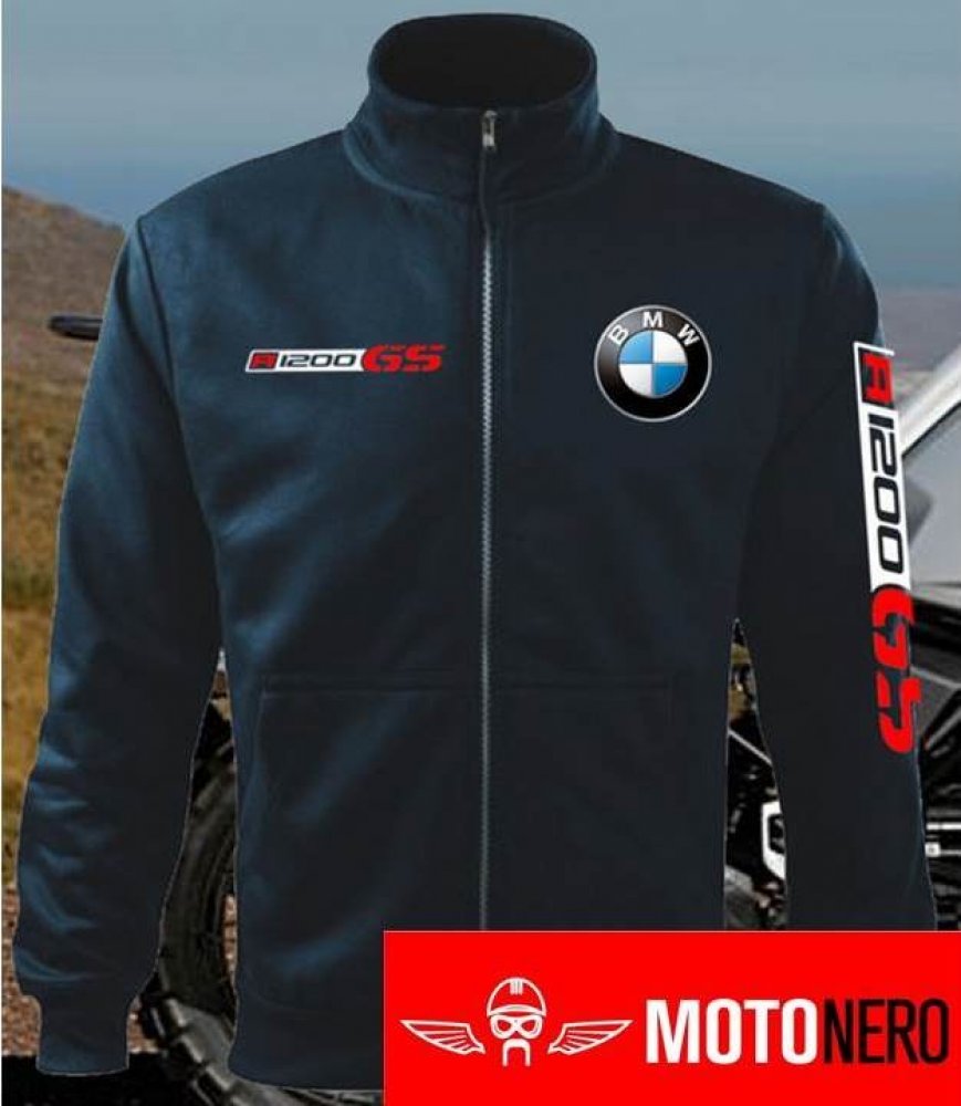FELPA mikina na zip s motivem BMW R1200GS, tmavě modrá | Srovnanicen.cz