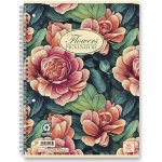 Pigna kroužkový blok Nature Flowers A4 linkovaný 60 listů – Zboží Dáma