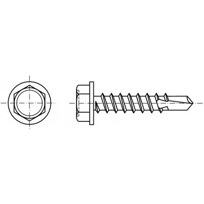 PROFISTYL DIN 7504K šroub samovrtný šestihranná hlava s límcem nerez A2 Varianta: DIN 7504K šroub samovrtný 6HR s lím.A2 6,3x32 – Sleviste.cz