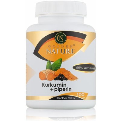 Golden Nature Kurkumin 95% + Piperin 100 kapslí – Hledejceny.cz