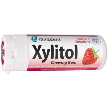 Miradent Xylitol DĚTSKÉ žvýkačky JAHODA 30 ks