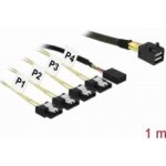 Delock Kabel Mini SAS HD SFF-8643 > 4 x SATA 7 Pin + Sideband 1 m Metall – Zboží Mobilmania