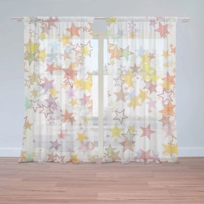 Záclony Hvězdičky: 2 ks - 150x250 cm - Sablio – Hledejceny.cz