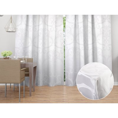 Biante Dekorační závěs Monako PM-125 Velký zámecký vzor bílý - šířka 140 cm 140x140 cm – Hledejceny.cz