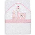 InterBaby Osuška froté 100x100 kamarádi bílá/růžová – Zboží Dáma