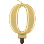 GoDan Narozeninová svíčka na dort 0 metalická zlatá 8 cm – Zboží Mobilmania