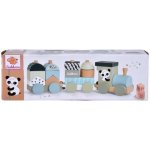 Eichhorn vláček s kostkami Wooden Train lokomotiva s 2 vagony 16 dílů – Hledejceny.cz