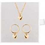 Franco Bene Srdíčkový set náhrdelník a náušnice pozlacený 6024 – Sleviste.cz