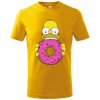 Dětské tričko s potiskem Tričko Homer Donut žlutá