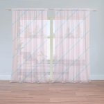 Sablio Záclony Modré pruhy na růžové: 2ks 150x250cm – Hledejceny.cz
