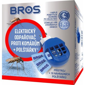 Bros Elektrický odpařovač proti komárům + polštářky 10 kusů 06940