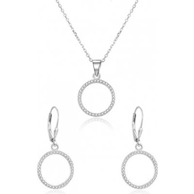 Beneto Stříbrná souprava šperků Kruh se zirkony AGSET66RL – Hledejceny.cz
