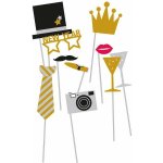 Rekvizity do fotokoutku Golden Wishes - Happy New Year 10 ks – Zboží Dáma