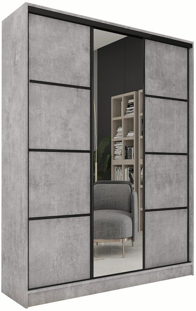 Nejlevnější nábytek Harazia 150 se zrcadlem beton
