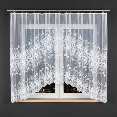 Dekorační oblouková krátká záclona na žabky JOANNA 160 bílá 330x160 cm MyBestHome – Hledejceny.cz
