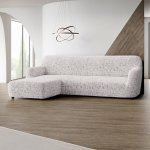 GA.I.CO bielastický potah na sedací soupravu s otomanem vlevo Vittoria smetanový 170 - 300 cm – Sleviste.cz