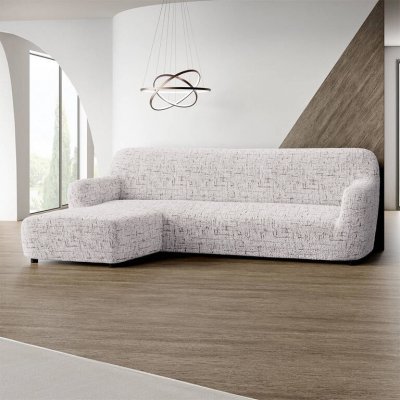 GA.I.CO bielastický potah na sedací soupravu s otomanem vlevo Vittoria smetanový 170 - 300 cm – Sleviste.cz