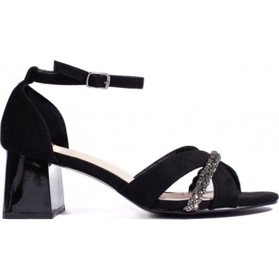 Goodin Černé semišové dámské sandály na sloupku gd-fl1136b – Zboží Mobilmania