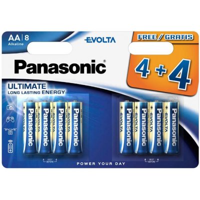 PANASONIC Evolta Platinum AA 8ks LR6EGE/8BW – Zboží Mobilmania