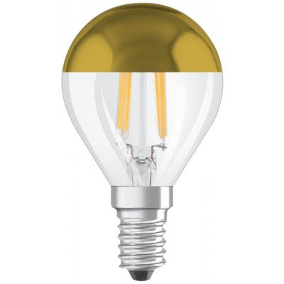 Osram LED žárovka kapka, 4 W, 380 lm, teplá bílá, E14 LED STAR CL P FIL MIRROR GOLD 38 N – Hledejceny.cz