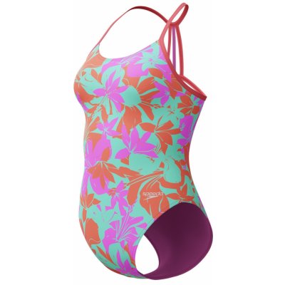 Speedo Allover Lane Line Back Girls Kaluna Floral/Arctic... – Zboží Dáma