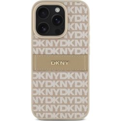 DKNY Leather Repeat Pattern Tonal Stripe pro iPhone 16 Pro Max Pink