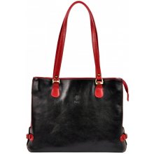 Dámská kožená kabelka PARIS černá + červená
