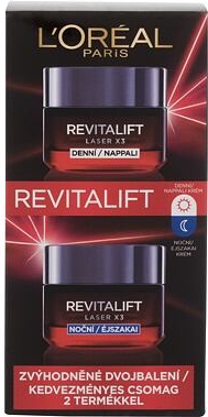 L\'Oréal Paris Revitalift Laser X3 Day Cream : denní pleťový krém Revitalift Laser X3 50 ml + noční pleťový krém Revitalift Laser X3 50 ml